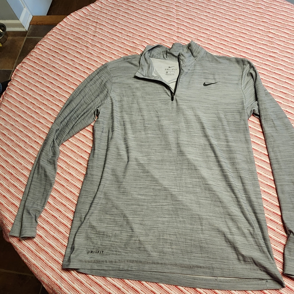 Nike Heather Gray Quarter-Zip Pullover
